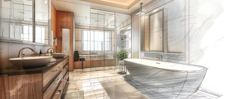 3D návrhy koupelen - Topení Petřík